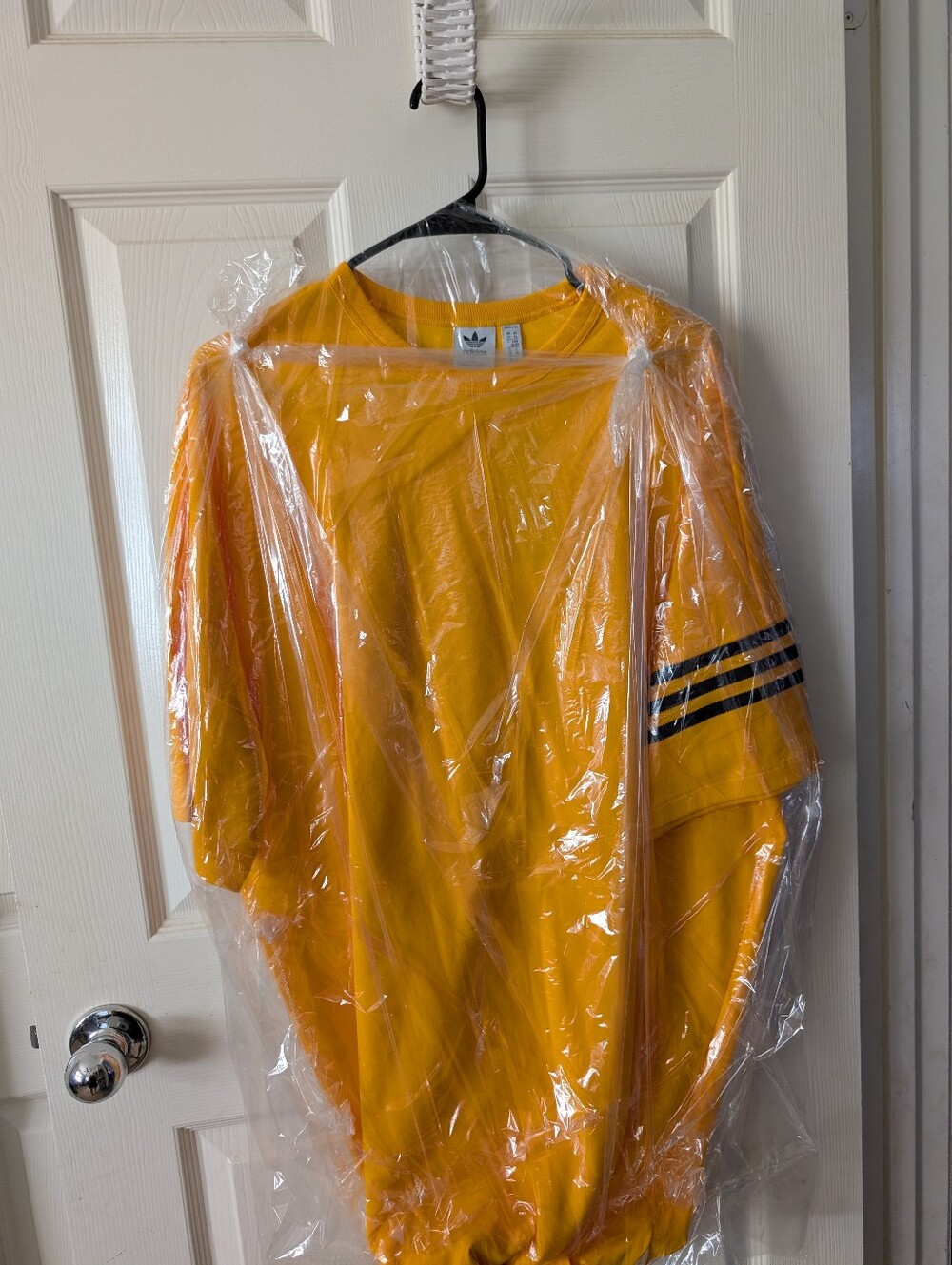 HTF - RARE NWT Yellow Adidas Oversized Tee Dress with Black Stripes - Picture 2 of 6
